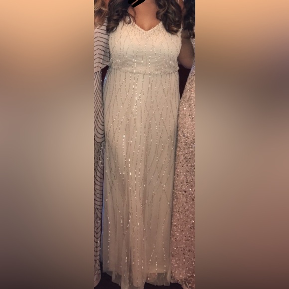 Pink Beaded Bridesmaid Black Tie Wedding Prom Formal Dress - Picture 6 of 6